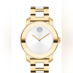 MOVADO BOLD CERAMIC CRYSTAL ACCENT BRACELET WATCH